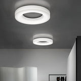 Large White Acrylic Domed LED Flush Mount Ceiling Light for Modern Low Profile Spaces