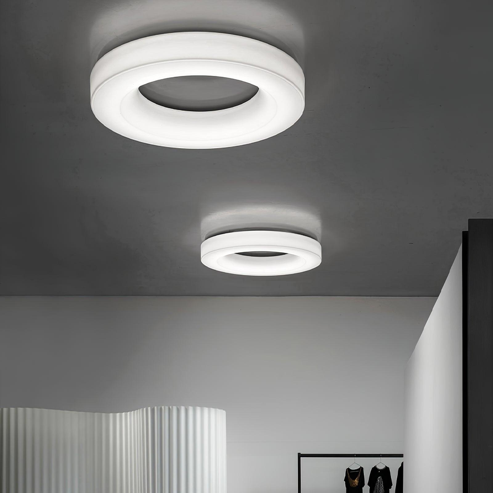 Large White Acrylic Domed LED Flush Mount Ceiling Light for Modern Low Profile Spaces