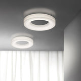 Large White Acrylic Domed LED Flush Mount Ceiling Light for Modern Low Profile Spaces