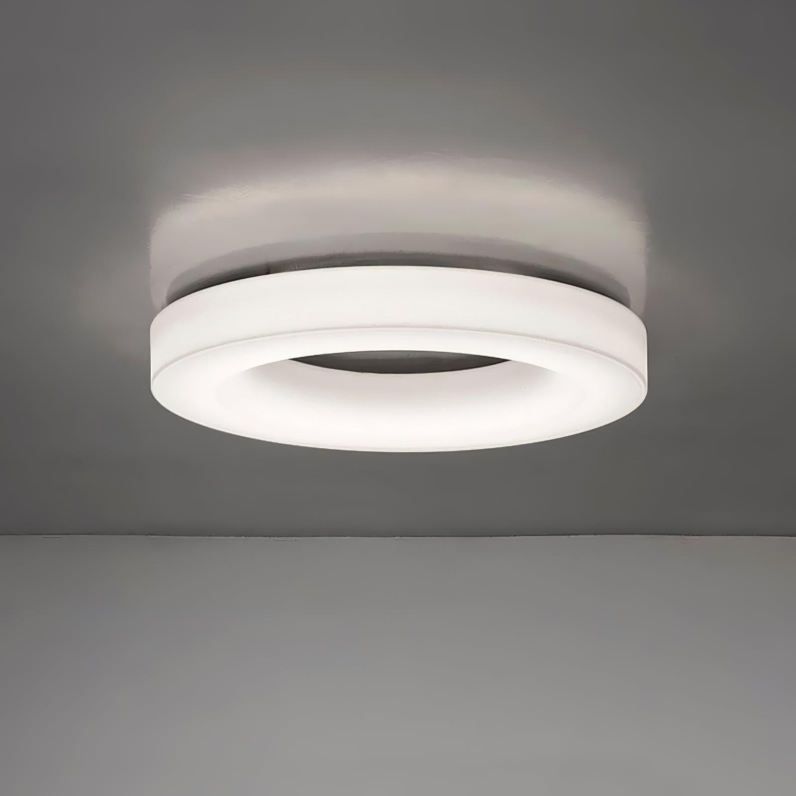 Large White Acrylic Domed LED Flush Mount Ceiling Light for Modern Low Profile Spaces