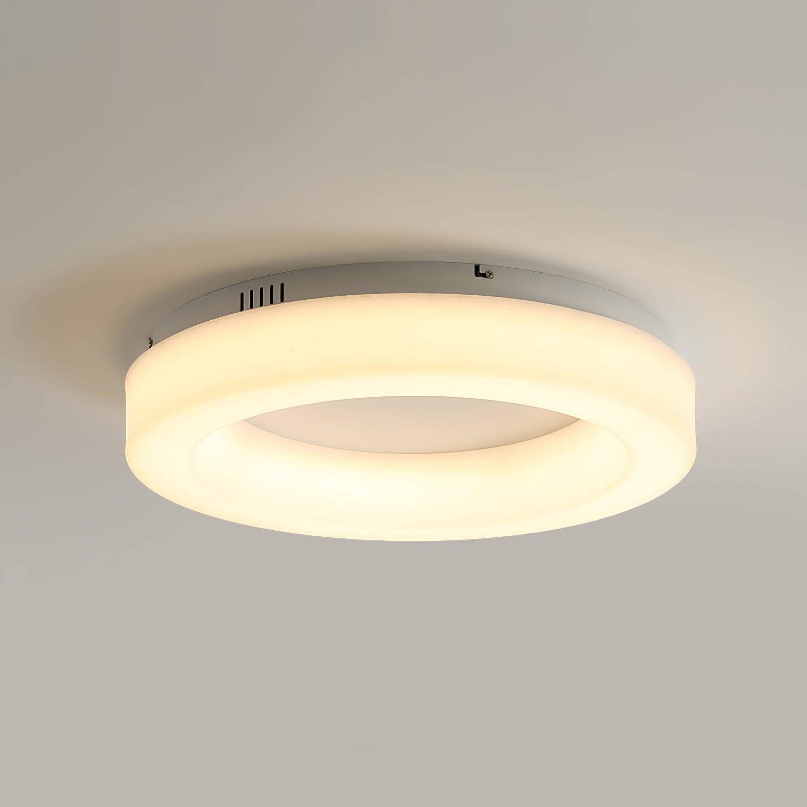 Large White Acrylic Domed LED Flush Mount Ceiling Light for Modern Low Profile Spaces