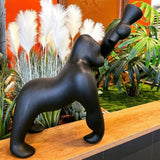 Modern Kong Figurative Monkey Floor Lamp with Adjustable Arm and Matte Black Finish