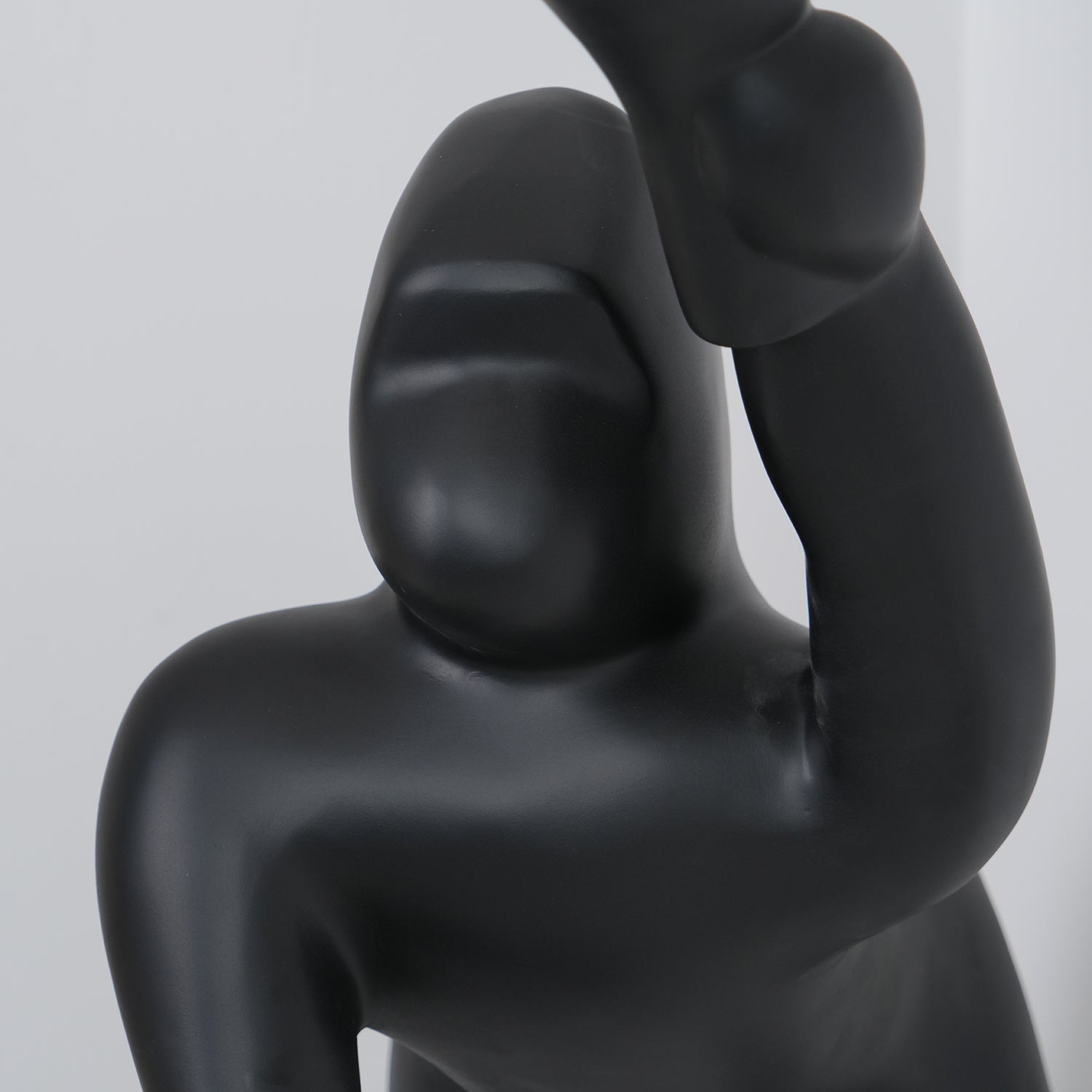 Modern Kong Figurative Monkey Floor Lamp with Adjustable Arm and Matte Black Finish