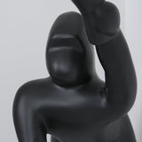 Modern Kong Figurative Monkey Floor Lamp with Adjustable Arm and Matte Black Finish