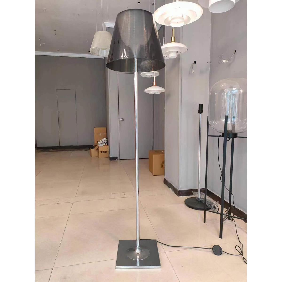 Modern Chrome Prism Floor Lamp with Acrylic Diffuser and Polished Finish