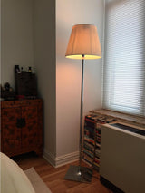 Modern Chrome Prism Floor Lamp with Acrylic Diffuser and Polished Finish