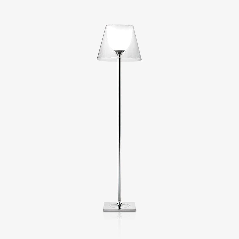 Modern Chrome Prism Floor Lamp with Acrylic Diffuser and Polished Finish