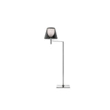 Modern Chrome Prism Geometric Floor Lamp with Adjustable Arm and Glass Shade