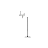 Modern Chrome Prism Geometric Floor Lamp with Adjustable Arm and Glass Shade