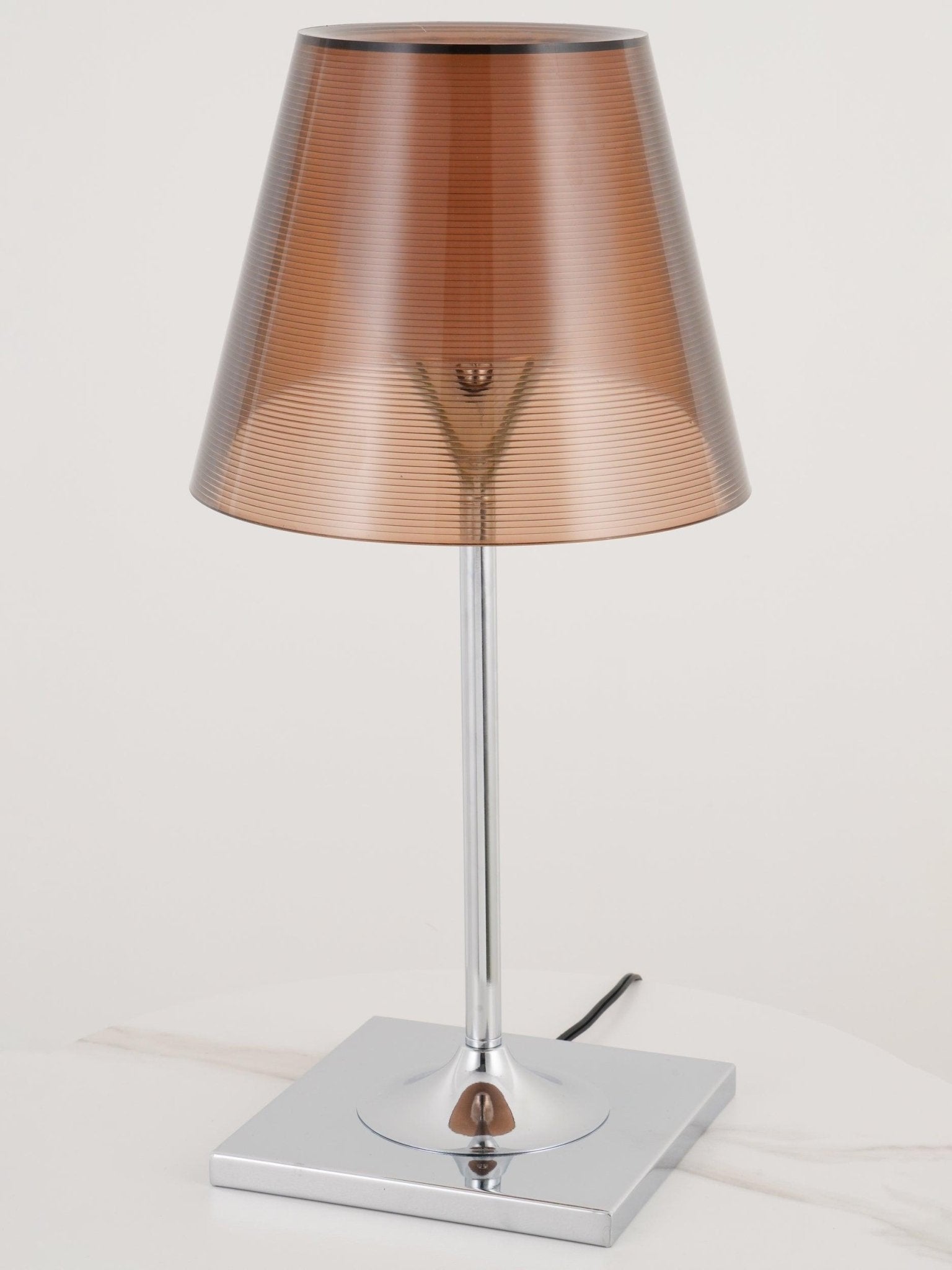 Modern Chrome Prism Table Lamp with Dual Diffuser and Polished Aluminum Base
