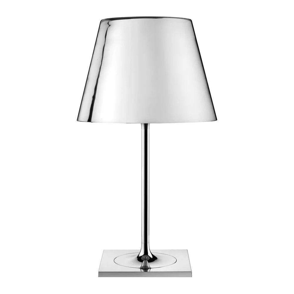 Modern Chrome Prism Table Lamp with Dual Diffuser and Polished Aluminum Base