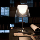 Modern Chrome Prism Table Lamp with Dual Diffuser and Polished Aluminum Base
