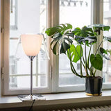 Modern Chrome Prism Table Lamp with Dual Diffuser and Polished Aluminum Base