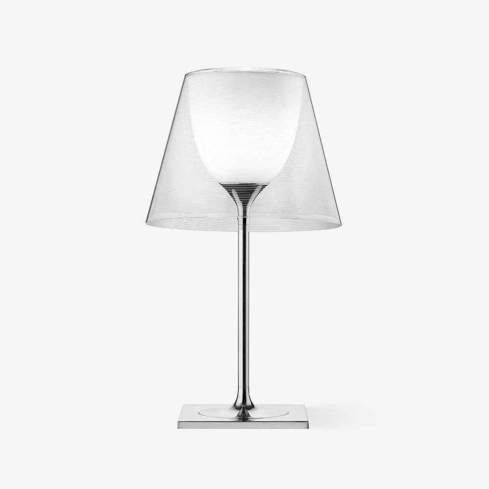 Modern Chrome Prism Table Lamp with Dual Diffuser and Polished Aluminum Base