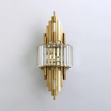 Modern Geometric Crystal Wall Sconce Gold Stainless Steel Luxury Bracket Lamp