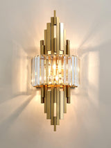Modern Geometric Crystal Wall Sconce Gold Stainless Steel Luxury Bracket Lamp