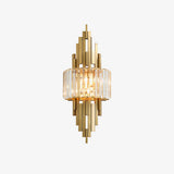 Modern Geometric Crystal Wall Sconce Gold Stainless Steel Luxury Bracket Lamp