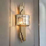 Modern Geometric Crystal Wall Sconce Gold Stainless Steel Luxury Bracket Lamp