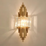 Modern Geometric Crystal Wall Sconce Gold Stainless Steel Luxury Bracket Lamp