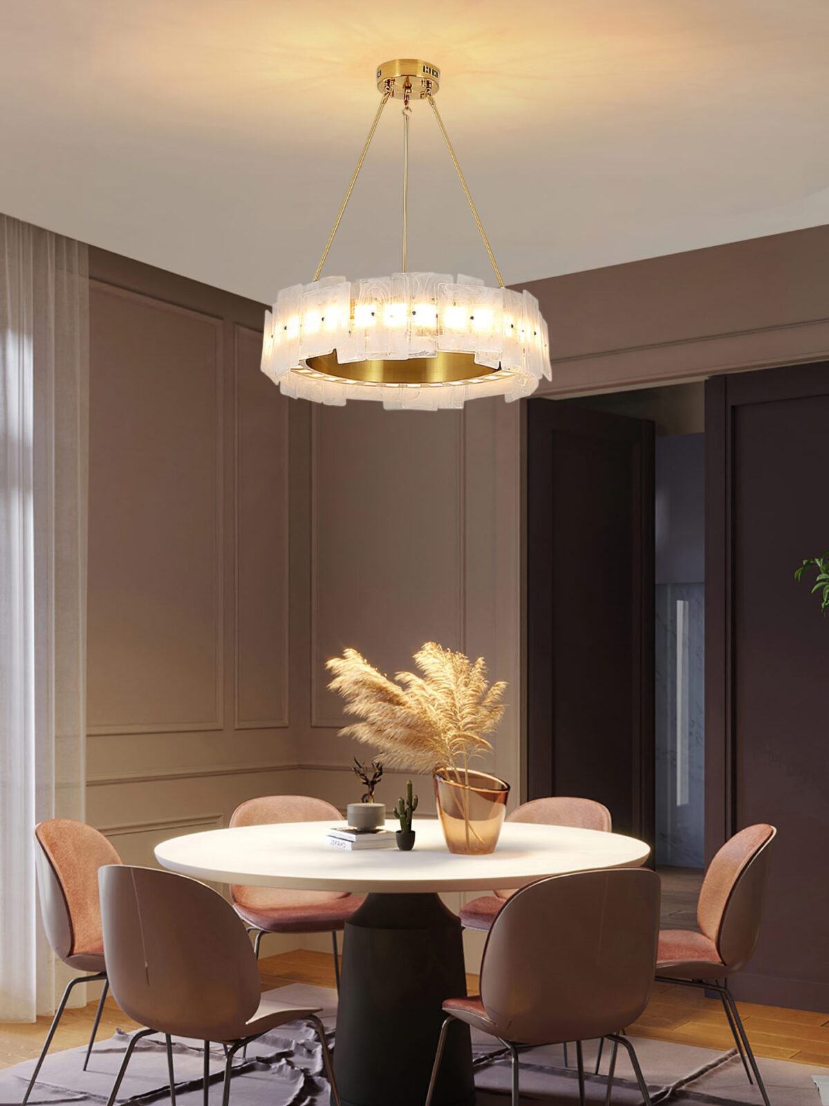 italian-style-luxury-gold-led-pendant-light-with-white-cloud-glass-and-track-design