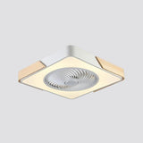 21 Inch Low Profile Bladeless Ceiling Fan with Integrated LED Light Flush Mount in Yellow and White