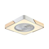 21 Inch Low Profile Bladeless Ceiling Fan with Integrated LED Light Flush Mount in Yellow and White