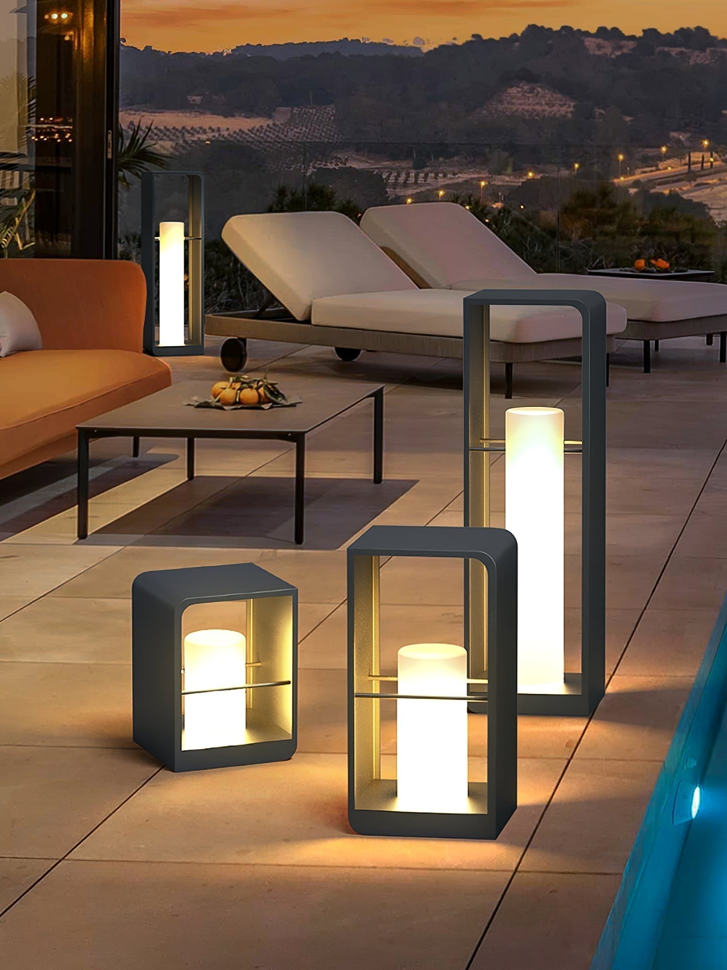 Solar Powered LED Garden Lantern Waterproof Outdoor Pathway Light in Stainless Steel