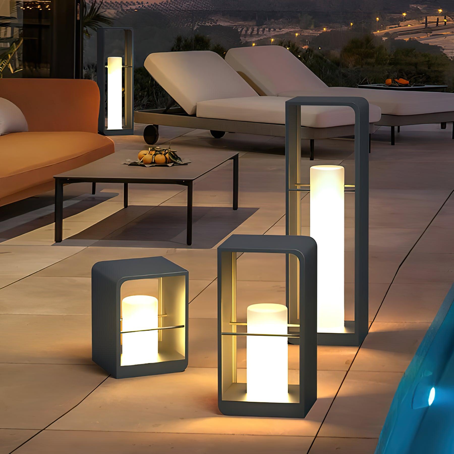 Modern LED Garden Lantern Outdoor Post Light Waterproof Exterior Landscape Path Lamp