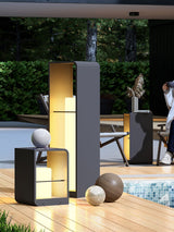 Solar Powered LED Garden Lantern Waterproof Outdoor Pathway Light in Stainless Steel
