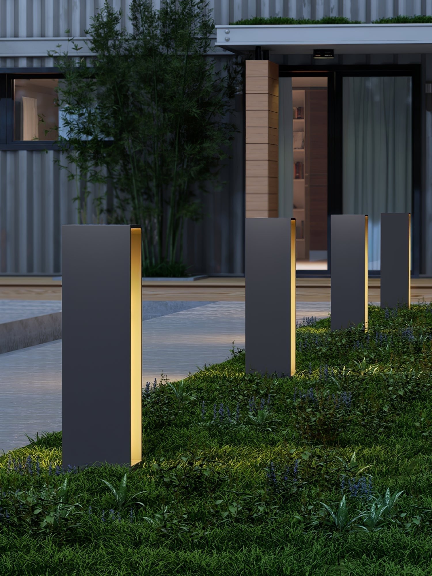 Solar Powered LED Garden Lantern Waterproof Outdoor Pathway Light in Stainless Steel