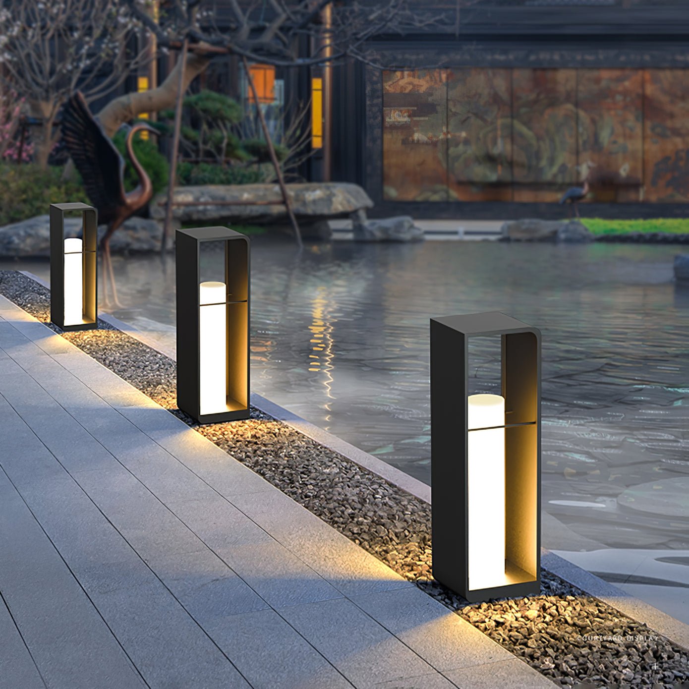 Solar Powered LED Garden Lantern Waterproof Outdoor Pathway Light in Stainless Steel