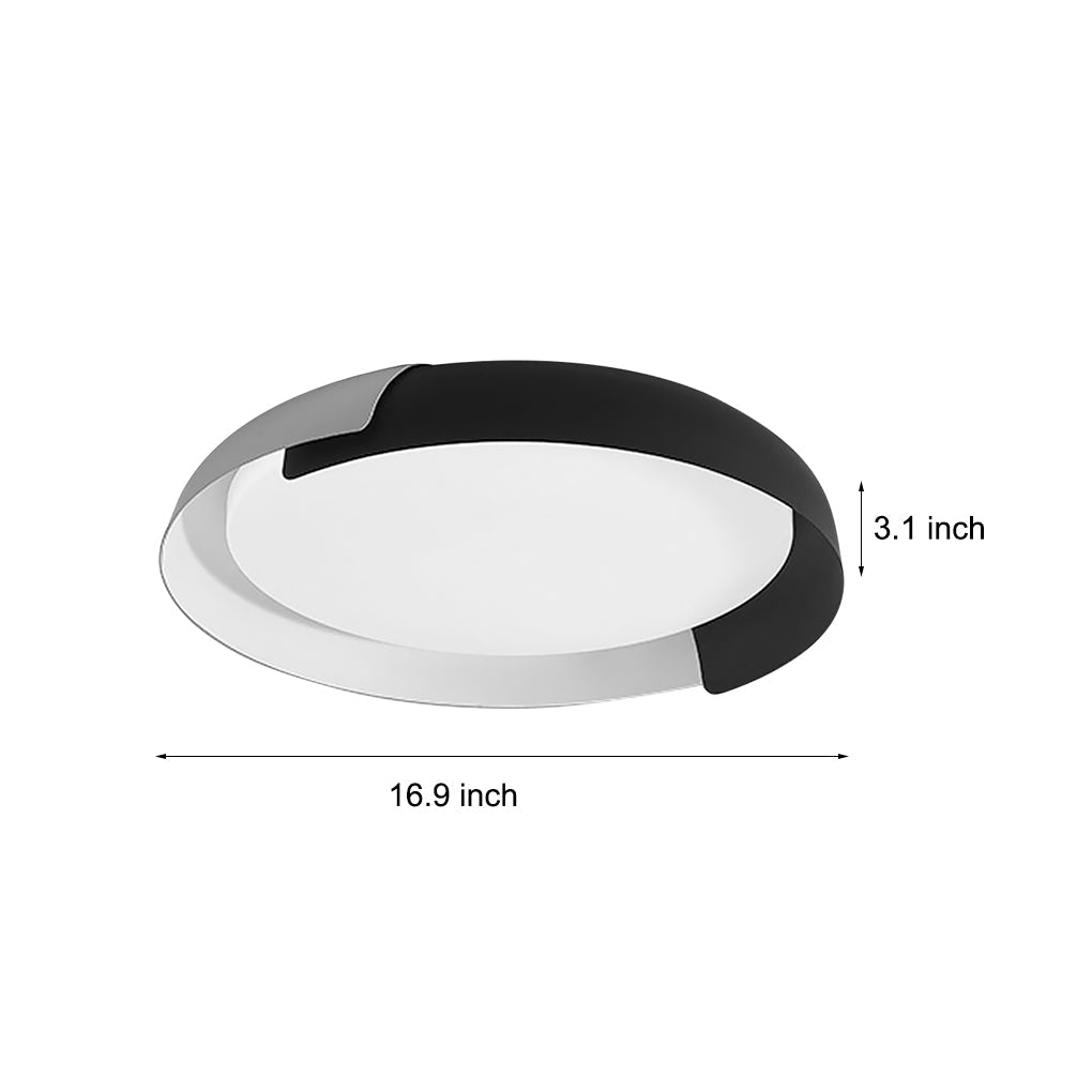 Modern Nordic Round LED Ceiling Light Dimmable Iron Flush Mount Fixture for Bedroom