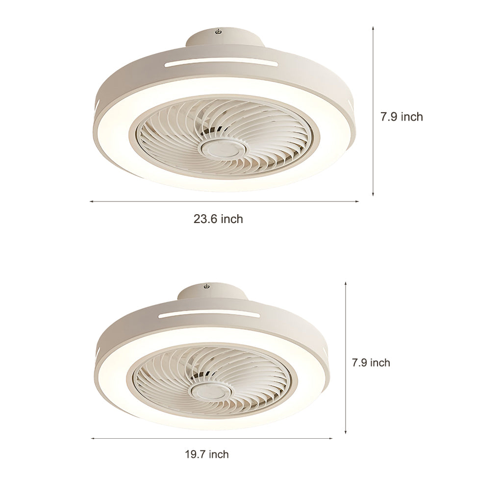 Modern Bladeless Ceiling Fan with LED Light and Smart App Remote Control Inverter Motor for Bedroom