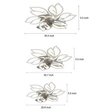 Modern Flower Flush Mount LED Ceiling Fan Smart Dimmable Low Profile Lighting for Bedroom