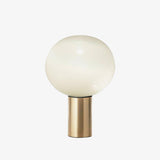 Modern Laguna Spherical Hand Blown Glass Table Lamp with Gold Aluminum Base