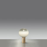 Modern Laguna Spherical Hand Blown Glass Table Lamp with Gold Aluminum Base