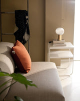 Modern Laguna Spherical Hand Blown Glass Table Lamp with Gold Aluminum Base