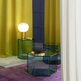 Modern Laguna Spherical Hand Blown Glass Table Lamp with Gold Aluminum Base