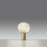 Modern Laguna Spherical Hand Blown Glass Table Lamp with Gold Aluminum Base