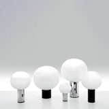 Modern Laguna Spherical Hand Blown Glass Table Lamp with Gold Aluminum Base