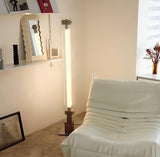 Modern Stainless Steel and Acrylic LED Ambient Floor Lamp with Glass Shade
