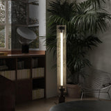 Modern Stainless Steel and Acrylic LED Ambient Floor Lamp with Glass Shade