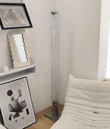 Modern Stainless Steel and Acrylic LED Ambient Floor Lamp with Glass Shade