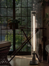 Modern Stainless Steel and Acrylic LED Ambient Floor Lamp with Glass Shade