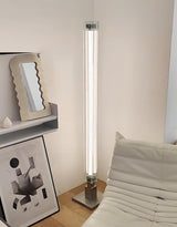 Modern Stainless Steel and Acrylic LED Ambient Floor Lamp with Glass Shade