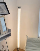 Modern Stainless Steel and Acrylic LED Ambient Floor Lamp with Glass Shade