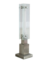 Modern LED Glass Table Lamp with Stainless Steel Base and Contemporary Minimalist Design
