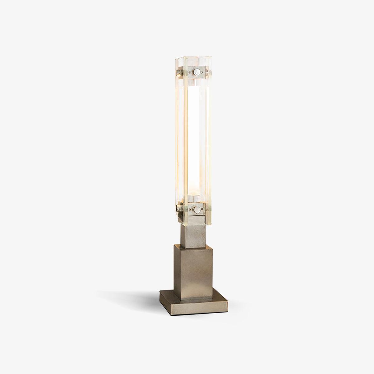 Modern LED Glass Table Lamp with Stainless Steel Base and Contemporary Minimalist Design