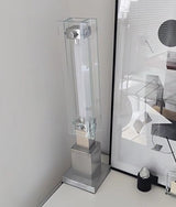 Modern LED Glass Table Lamp with Stainless Steel Base and Contemporary Minimalist Design