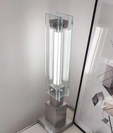 Modern LED Glass Table Lamp with Stainless Steel Base and Contemporary Minimalist Design